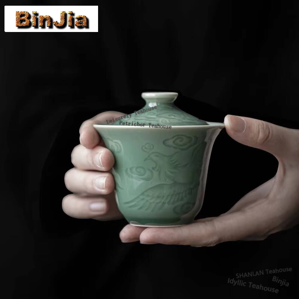 Celadon Ceramic Cup - 100ml antico Celadon mano che afferra