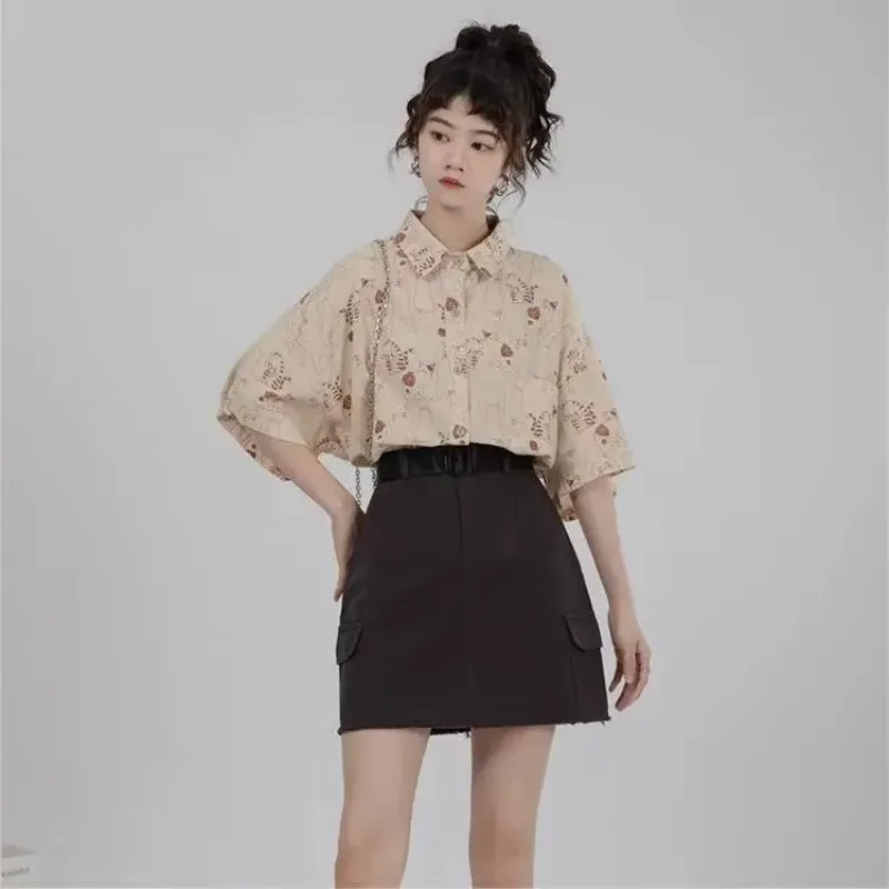 Korean Student Lifestyle - Camicie Camicia da donna con tasca