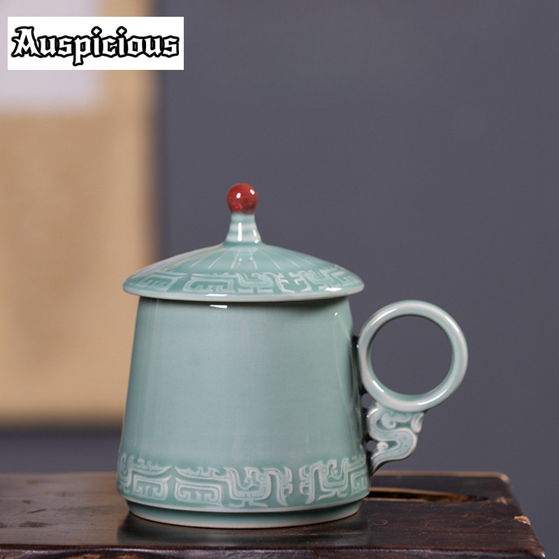 Celadon Ceramic Cup - Tazza da caffè modello bronzo Longquan